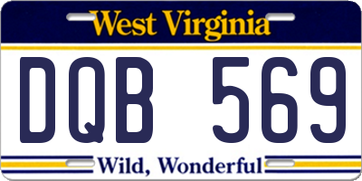 WV license plate DQB569
