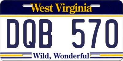 WV license plate DQB570