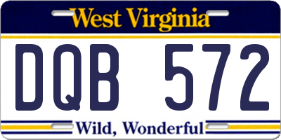 WV license plate DQB572