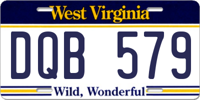 WV license plate DQB579
