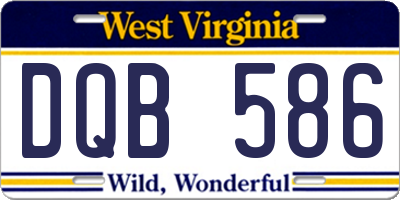 WV license plate DQB586