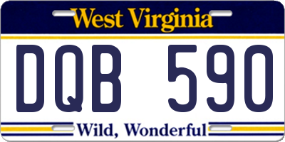 WV license plate DQB590