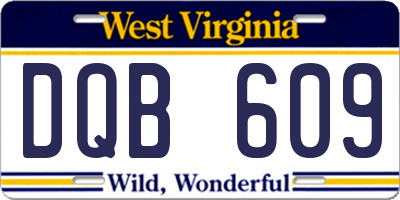 WV license plate DQB609