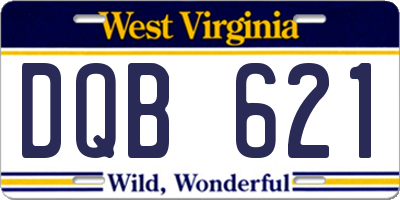 WV license plate DQB621