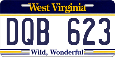 WV license plate DQB623