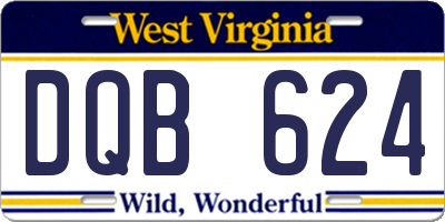 WV license plate DQB624