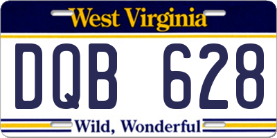 WV license plate DQB628