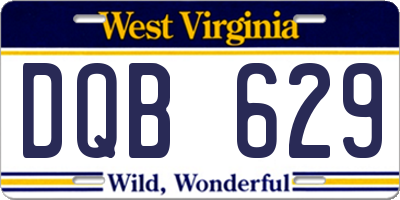 WV license plate DQB629
