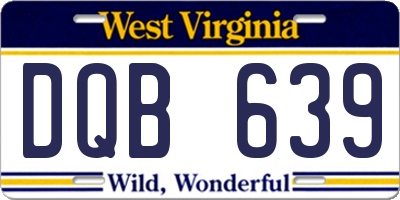WV license plate DQB639