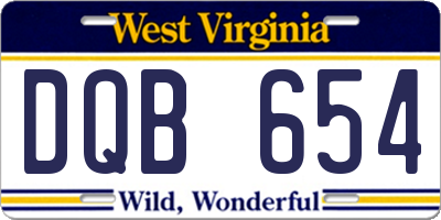 WV license plate DQB654