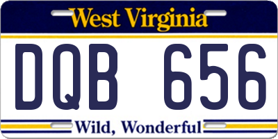 WV license plate DQB656