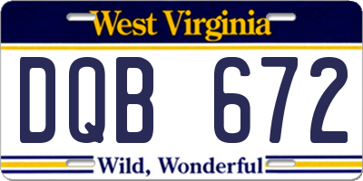WV license plate DQB672