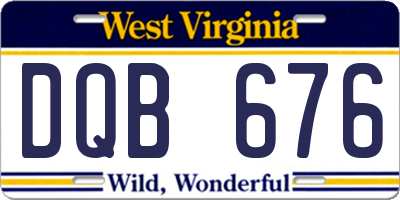 WV license plate DQB676