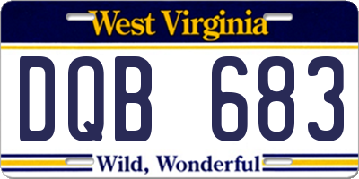 WV license plate DQB683