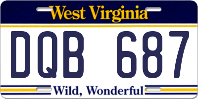 WV license plate DQB687