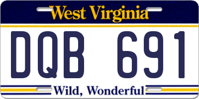 WV license plate DQB691