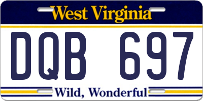 WV license plate DQB697
