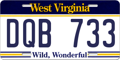 WV license plate DQB733