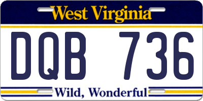 WV license plate DQB736
