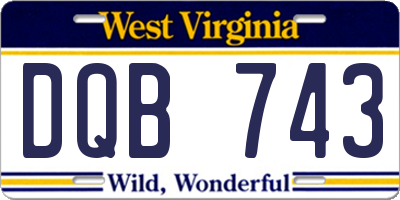 WV license plate DQB743
