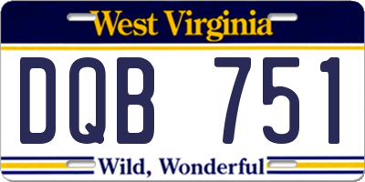 WV license plate DQB751