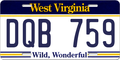 WV license plate DQB759