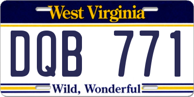 WV license plate DQB771