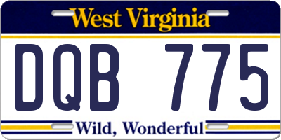 WV license plate DQB775