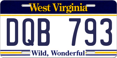 WV license plate DQB793
