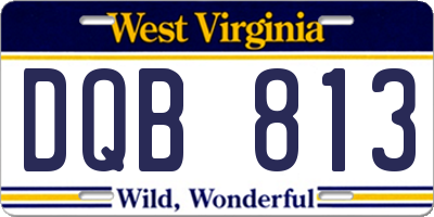 WV license plate DQB813