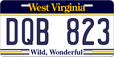 WV license plate DQB823