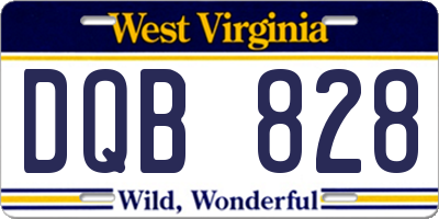 WV license plate DQB828