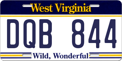 WV license plate DQB844