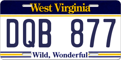 WV license plate DQB877