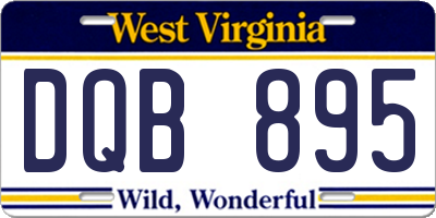 WV license plate DQB895