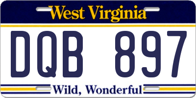 WV license plate DQB897