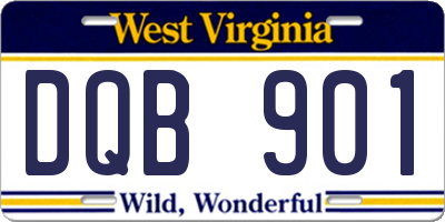 WV license plate DQB901