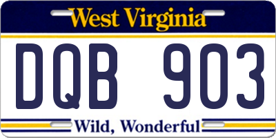 WV license plate DQB903