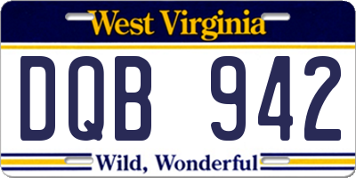 WV license plate DQB942