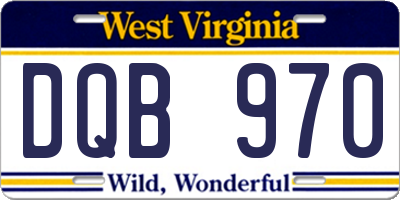 WV license plate DQB970