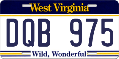 WV license plate DQB975