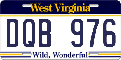 WV license plate DQB976