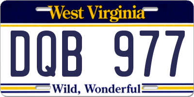 WV license plate DQB977
