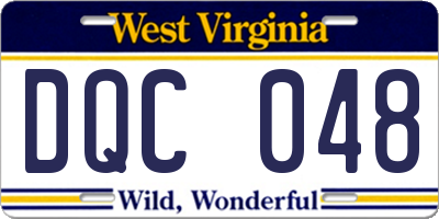 WV license plate DQC048