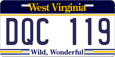 WV license plate DQC119