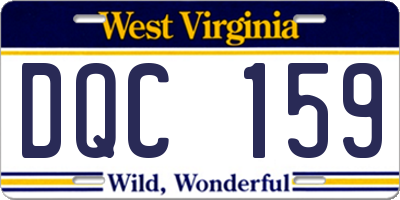 WV license plate DQC159