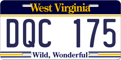 WV license plate DQC175
