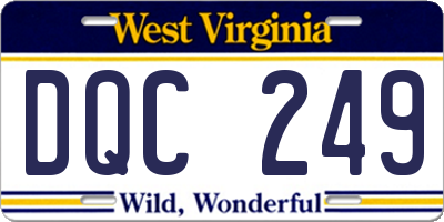 WV license plate DQC249