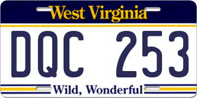 WV license plate DQC253