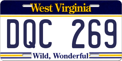 WV license plate DQC269